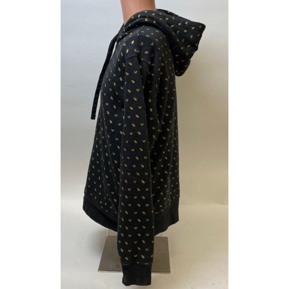 Mens True Reliion Black Gold Monogram Pullover Sweatshirt Large EUC Hoodie 7183 - Picture 3 of 13